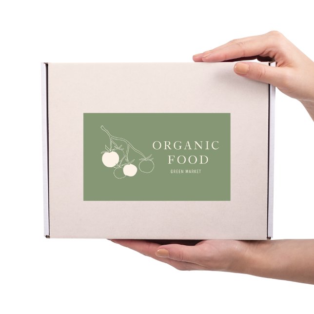 Modern Green Organic Food  Rectangular Sticker (Creator Uploaded)