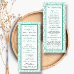 Modern Green Paisley Wedding Program Rack Card<br><div class="desc">Simple yet elegant, the modern paisley wedding collection is a stunning design featuring a lovely paisley print in a soft green and white colour, which is perfect for any modern wedding celebration. These programs can be personalised for your special occasion and would make the perfect order of service for your...</div>