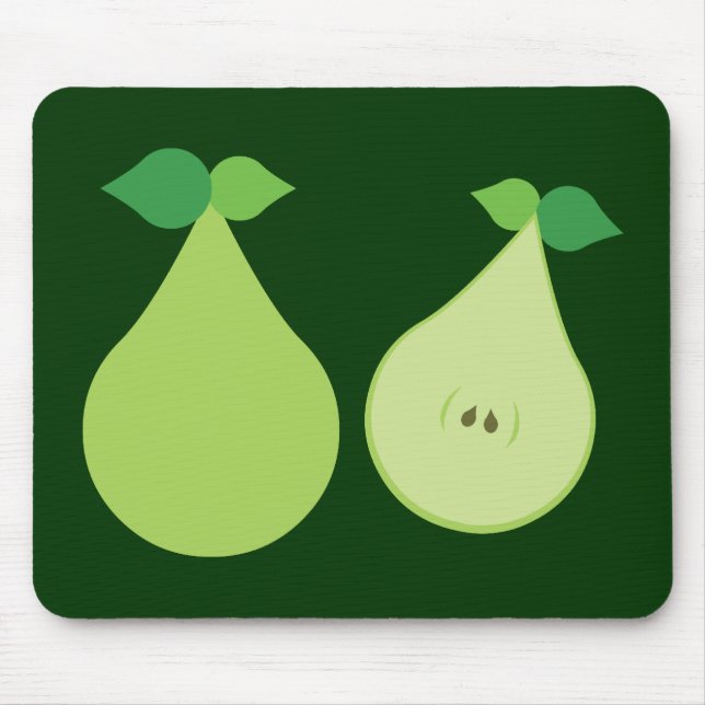 Modern Green Pear Mouse Mat (Front)