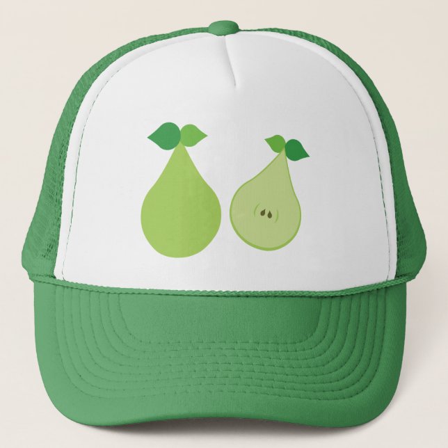 Modern Green Pear Trucker Hat (Front)