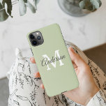 Modern Green | Personal Initial  iPhone 11Pro Max Case<br><div class="desc">Modern Green | Personal Initial</div>