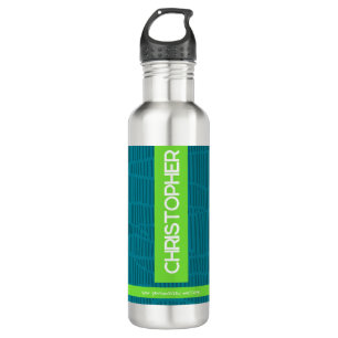 Modern Green Personalised Name 710 Ml Water Bottle