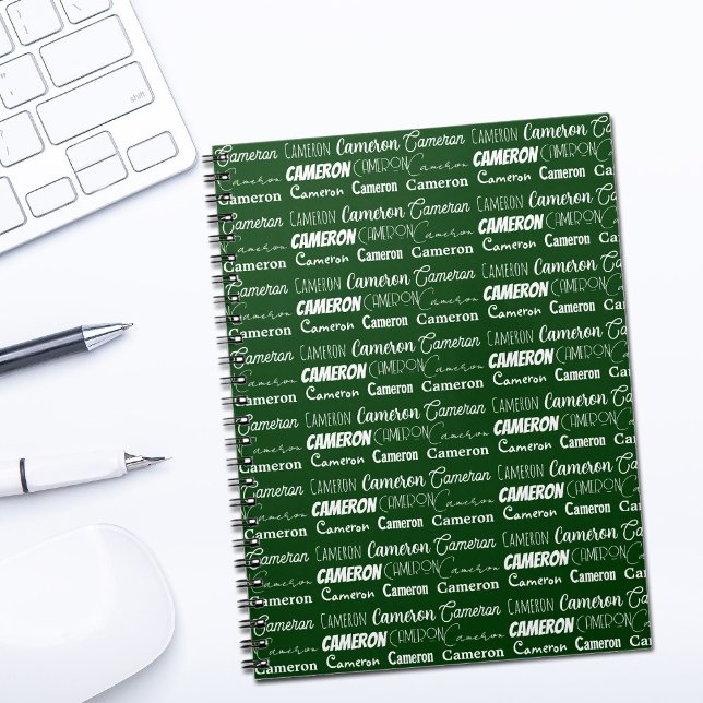 Modern Green Personalized Name Collage Notebook (Creator Uploaded)
