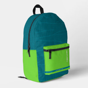 Modern Green Personalized Name Printed Backpack
