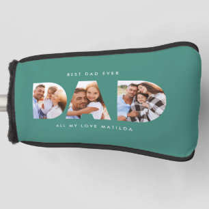 Modern green Photo Golf Personalised Gift for Dad Head Cover