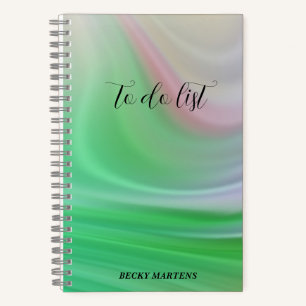 Modern Green Pink and White To Do List Notebook