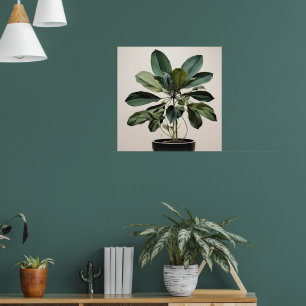 Modern Green Plant Illustration Poster