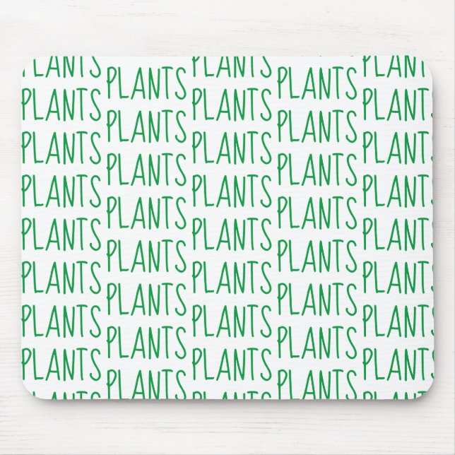 Modern Green Plants Pattern Plant Based Mouse Mat (Front)