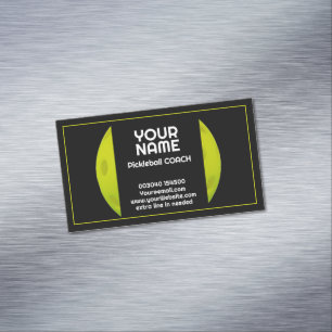 Modern Green realistic pickleball  Magnetic Business Card