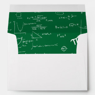 Modern Green Return Address Math Graduation Envelope