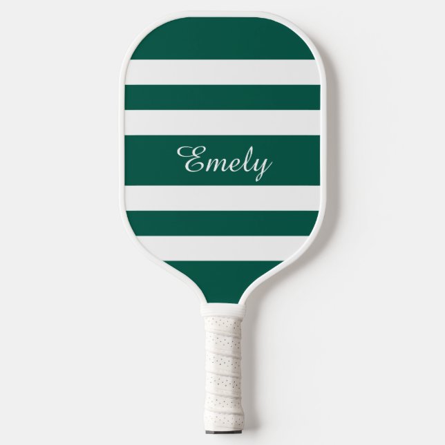 Modern Green Script Name Pickleball Paddle (Front)
