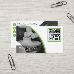 Modern Green Sculptor Business Card