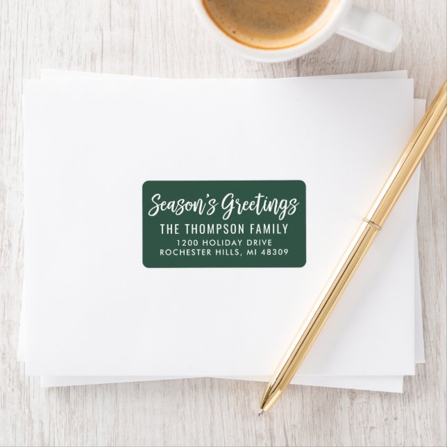 Modern Green Seasons Greetings Script Label (Insitu)