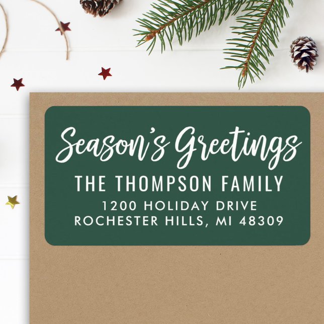 Modern Green Seasons Greetings Script Label (Creator Uploaded)