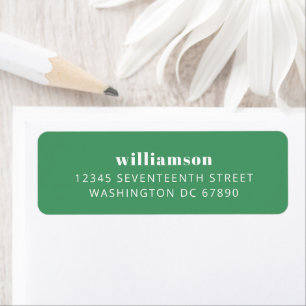 Modern Green Simple Last Name Return Address 