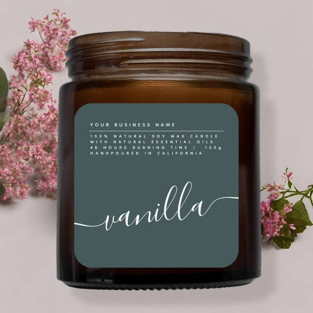Modern green soy candle label  (Creator Uploaded)