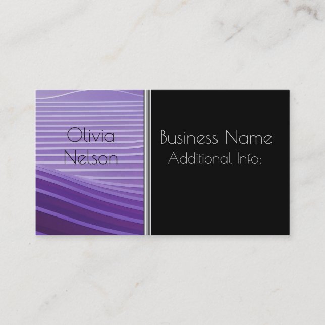 Modern Green Stripes Business Card 3 (Front)