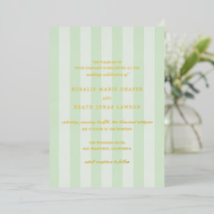 Modern Green Stripes Elegant Wedding