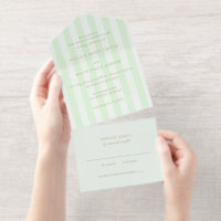 Modern Green Stripes Elegant Wedding