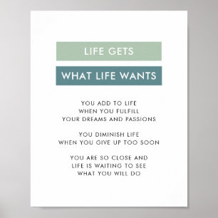 Modern Green Stripes Motivational Mindset Quote Poster