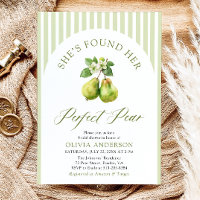 Modern Green Stripes Perfect Pear Bridal Shower