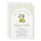 Modern Green Stripes Perfect Pear Bridal Shower