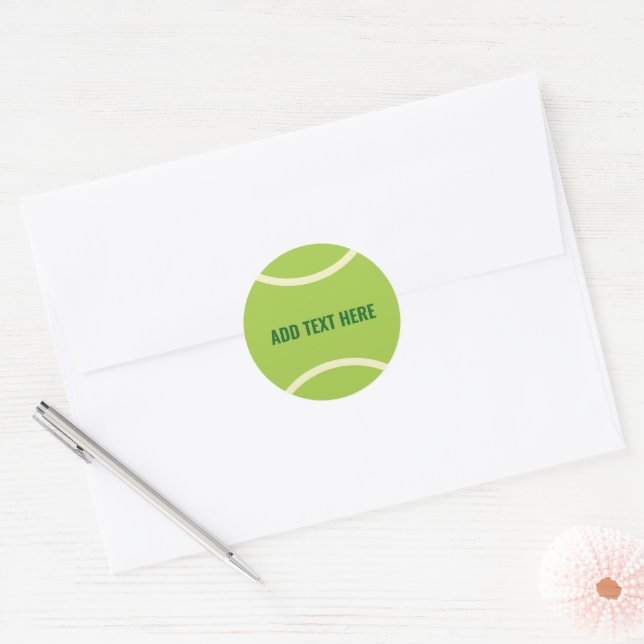 Modern Green Tennis Ball  Classic Round Sticker (Envelope)