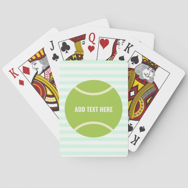 Modern Green Tennis Ball Gift Playing Cards (Back)