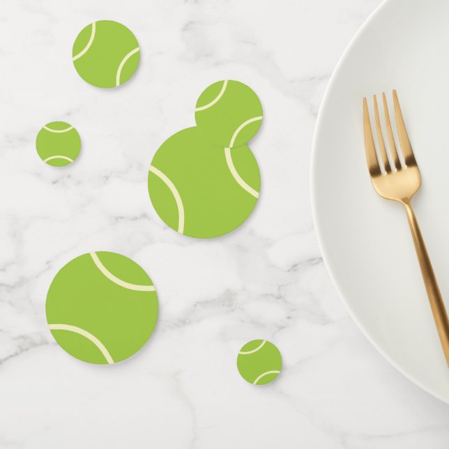 Modern Green Tennis Ball Party Confetti (Group)