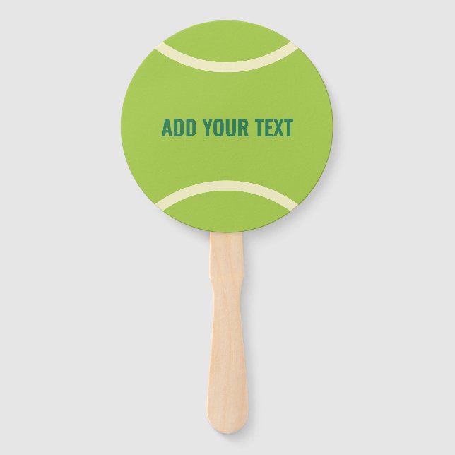 Modern Green Tennis Ball Party Hand Fan (Front)