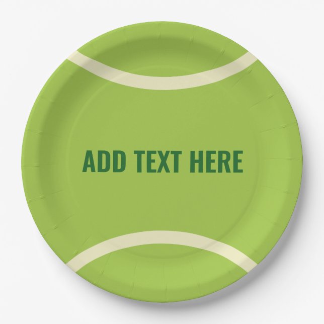 Modern Green Tennis Ball Party Paper Plate (Front)