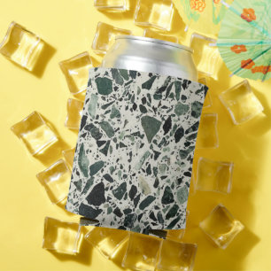 Modern Green Terrazzo Can Cooler