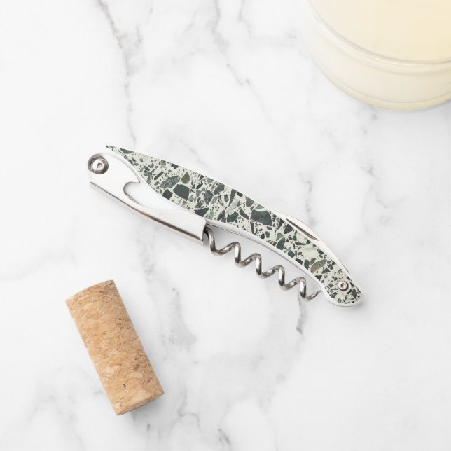 Modern Green Terrazzo Corkscrew (Front)