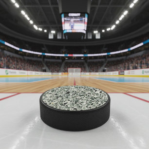 Modern Green Terrazzo Hockey Puck