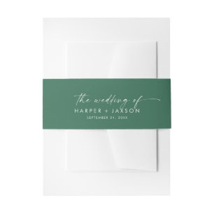 Modern Green The Wedding Of Invitation Belly Band