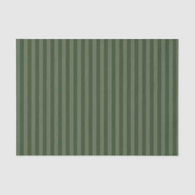 Modern Green Tonal Stripe Christmas Holiday Tissue Paper (Front)