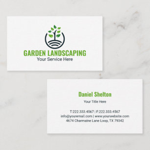 Modern Green Tree Growth Logo Business Card