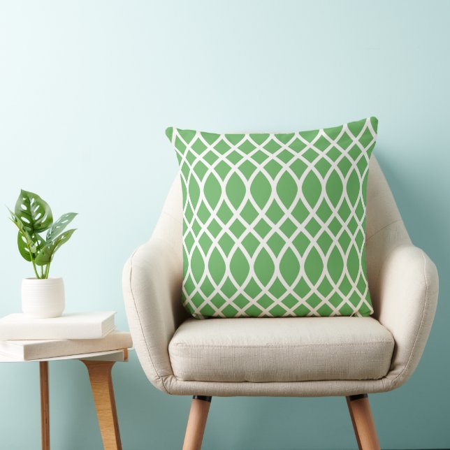 Modern Green Trellis Framework Pattern Cushion (Chair)