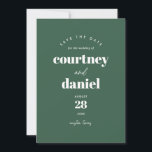 Modern Green Trendy Photo Save the Date<br><div class="desc">Modern Green Trendy Photo Save the Date features modern type pairings in bold,  modern colours,  along with a full photo on the back.</div>