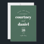 Modern Green Trendy Photo Save the Date<br><div class="desc">Modern Green Trendy Photo Save the Date features modern type pairings in bold,  modern colours,  along with a full photo on the back.</div>