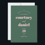Modern Green Trendy Photo Save the Date<br><div class="desc">Modern Green Trendy Photo Save the Date features modern type pairings in bold,  modern colours,  along with a full photo on the back.</div>
