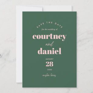 Modern Green Trendy Photo Save the Date