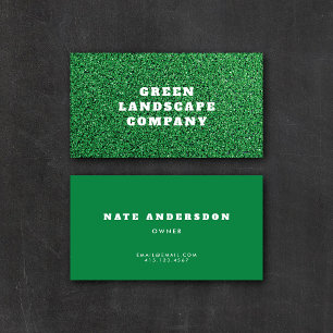 Modern Green Turf Installer Landscaper Gardener Business Card