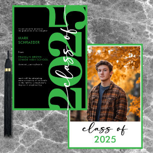 Modern Green Typography Graduation Announcement