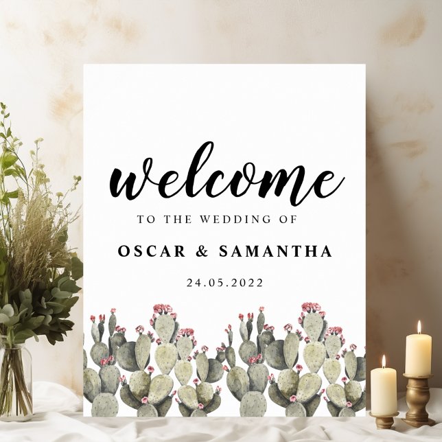 Modern Green Watercolor Cactus  Poster (Creator Uploaded)