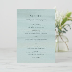 Modern Green Watercolor Elegant Wedding Menu