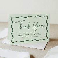 Modern Green Wavy Frame Photo Wedding