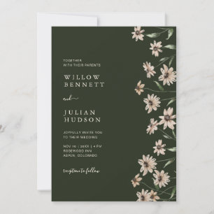 Modern Green Wedding All In One Invitation