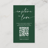 Modern Green Wedding Capture the love Qr Code