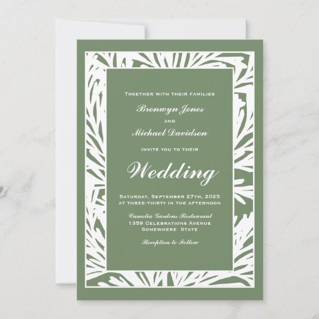 Modern Green Wedding Invitation (Front)